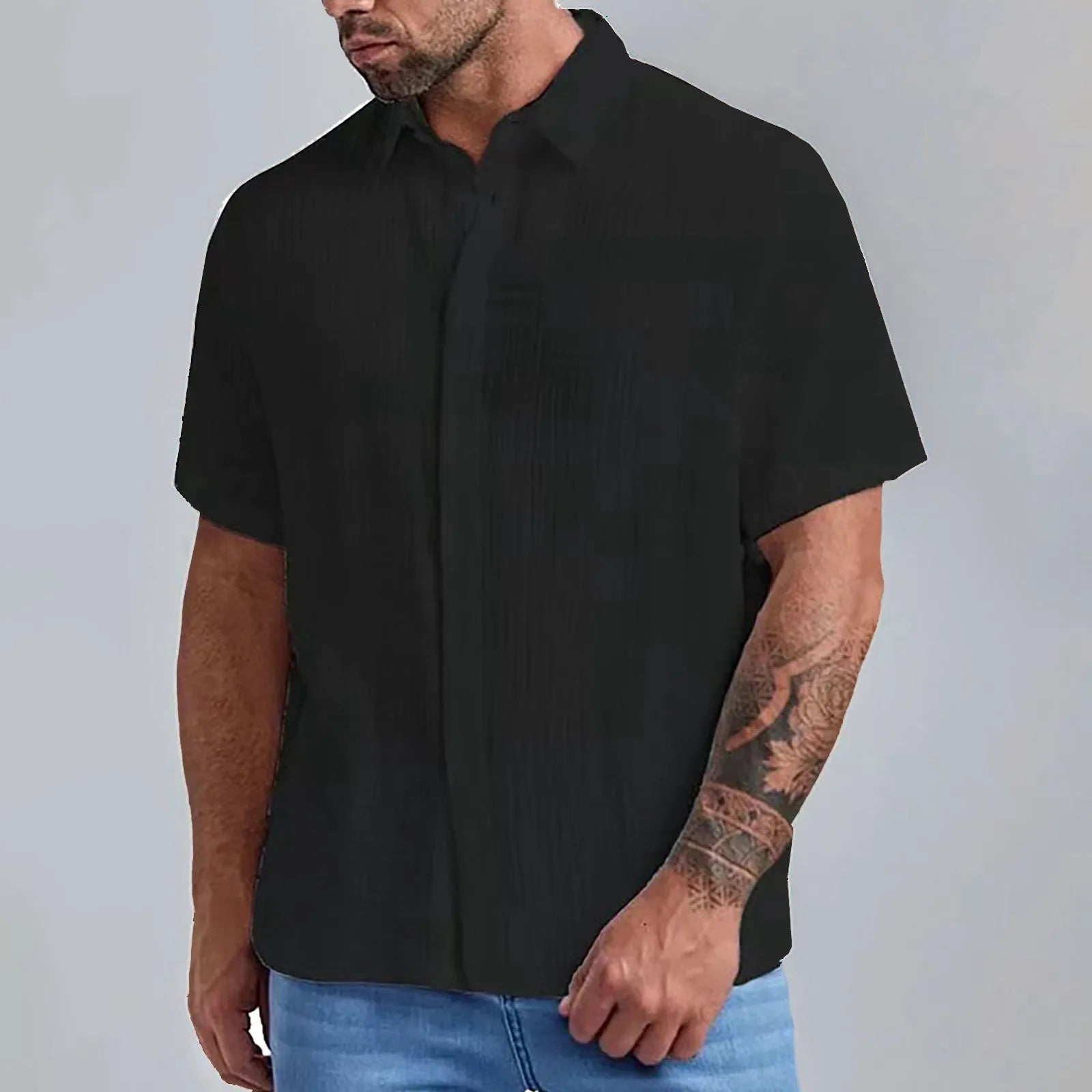 Cotton Linen Short Sleeve Shirt