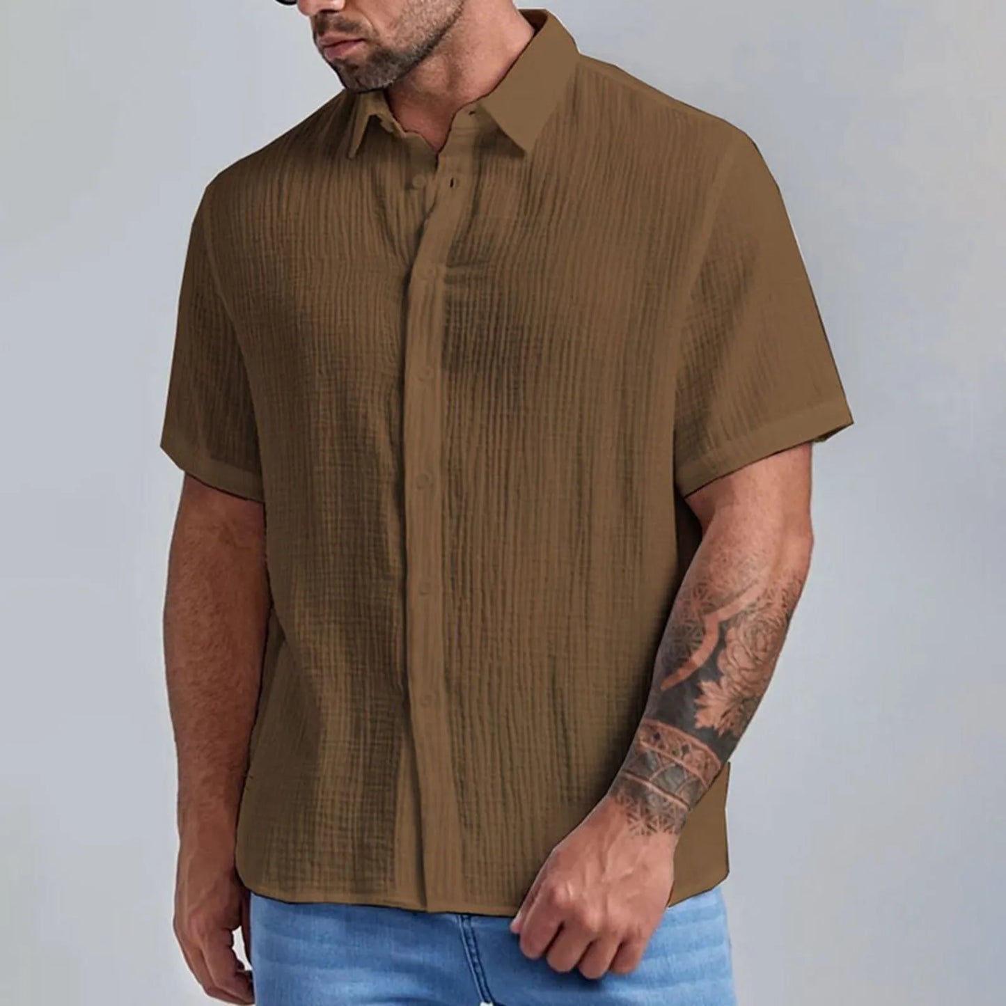 Cotton Linen Short Sleeve Shirt