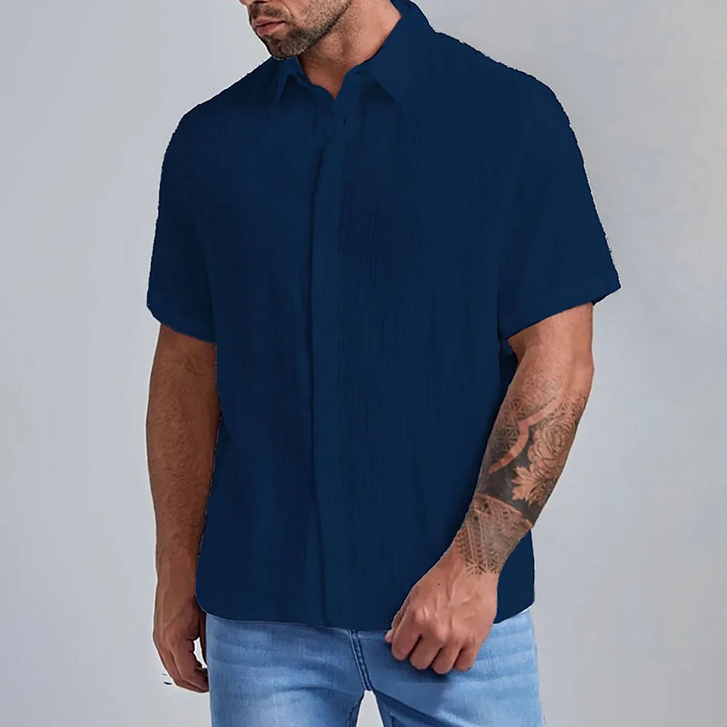 Cotton Linen Short Sleeve Shirt